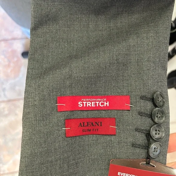 ALFANI ATHLETIC FIT STRETCH SUIT - HEATHERED GREY
